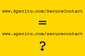 Some-caps web address, =, no-caps web address, ?.