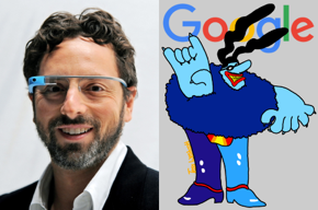 Sergey Brin, Google logo, Chief Blue Meanie.