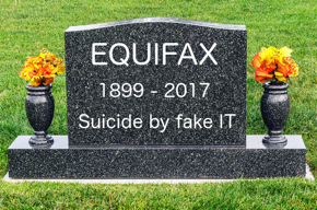 Photo of Equifax's tombstone.