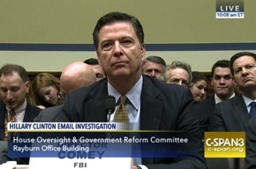 Photo of former FBI Director Comey testifying