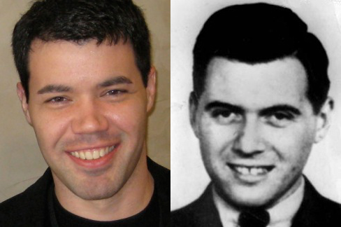 Left: Chris Mooney, Washington Post writer and author of the eugenics book, The Republican Brain: The Science of Why They Deny Science -- and Reality. Photo by Christopher Mooney, Creative Commons Attribution-Share Alike 3.0 Unported. Right: Josef Mengele, Auschwitz's Angel of Death. His horrible science experiments on prisoners, usually twins, were made easier for him because he was a eugenicist who considered his victims less human. Photo used under the Fair Use Doctrine (copyright holder is the SS!). Photos of Chris Mooney and Josef Mengele.
