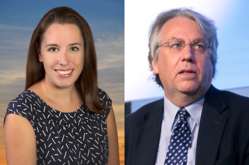 Left: Allison Wing of Columbia University and Florida State University, global warming/hurricane increase expert and former grad student of Kerry Emanuel. Photo copyright 2017 by Allison A. Wing, used under the Fair Use Doctrine. Right: Kerry Emanuel of MIT, world famous global warming/hurricane increase expert. Photo by Gage Skidmore, Creative Commons Attribution-Share Alike 3.0 Unported. Photos of Allison Wing and Kerry Emanuel.