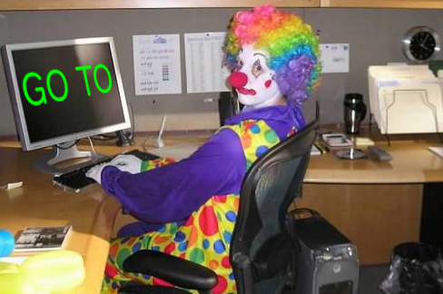 Bad programming climate scientist clown. Pre-alteration photo used under the fair use doctrine (critical commentary) of U.S. copyright law. Bad programming climate scientist clown.