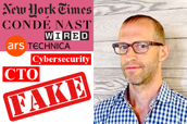 New York Times logo, Conde Nast logo, Wired logo, Ars Technica logo, Cybersecurity, CTO, fake, Nick Rockwell photo.