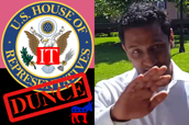 Democrats donkey logo, U.S. House of Representatives seal, IT, dunce, Imran Awan photo.