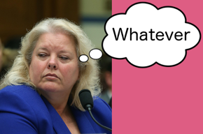 Donna Seymour, thinking, whatever.