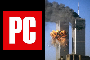 PC; airliner crashing into World Trade Center, New York City, 9/11.