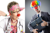 Clown doctor, clown lawyer.